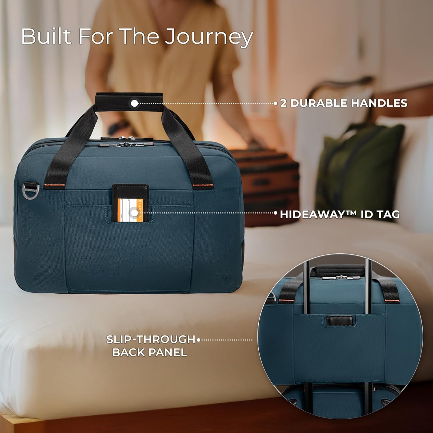 Briggs & Riley Underseat Cabin Bag - Carry On Luggage for Travel, Softside Bag for Men & Women, RFID Data Protection, Adjustable Shoulder Strap, Fits up to 16" Laptop - ZDX Collection, Ocean