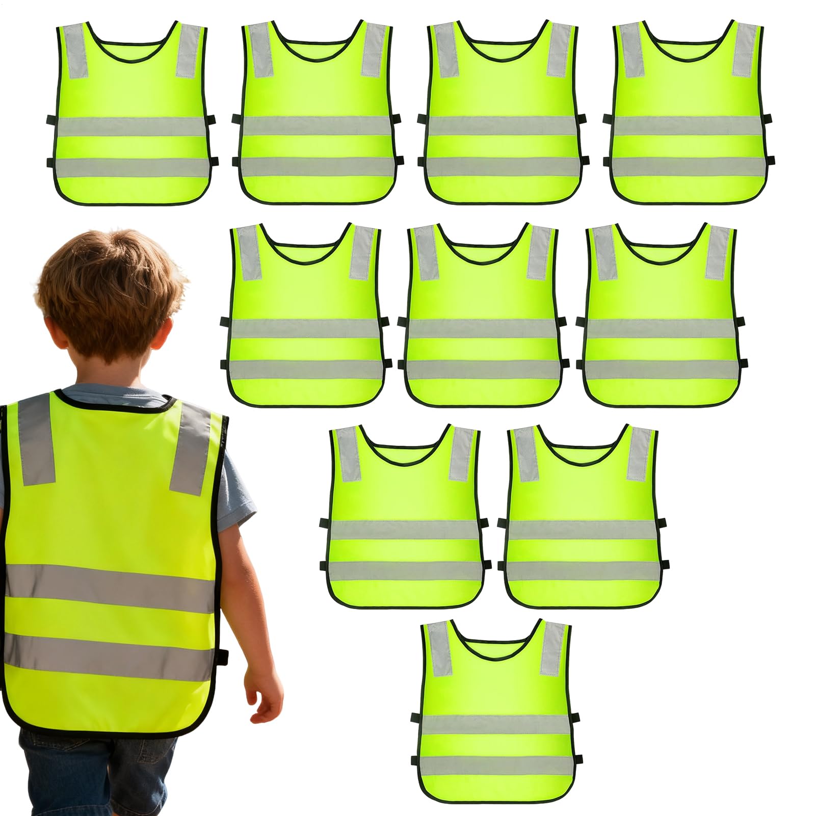 Gilet Rétro-réfléchissant pour 10 Pièces de Vêtements d'Extérieur
