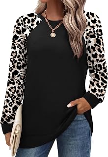 Tunic Sweatshirts for Women Crewneck Lightweight Sweaters Raglan Long Sleeve Shirts Fall Fashion Tops 2025