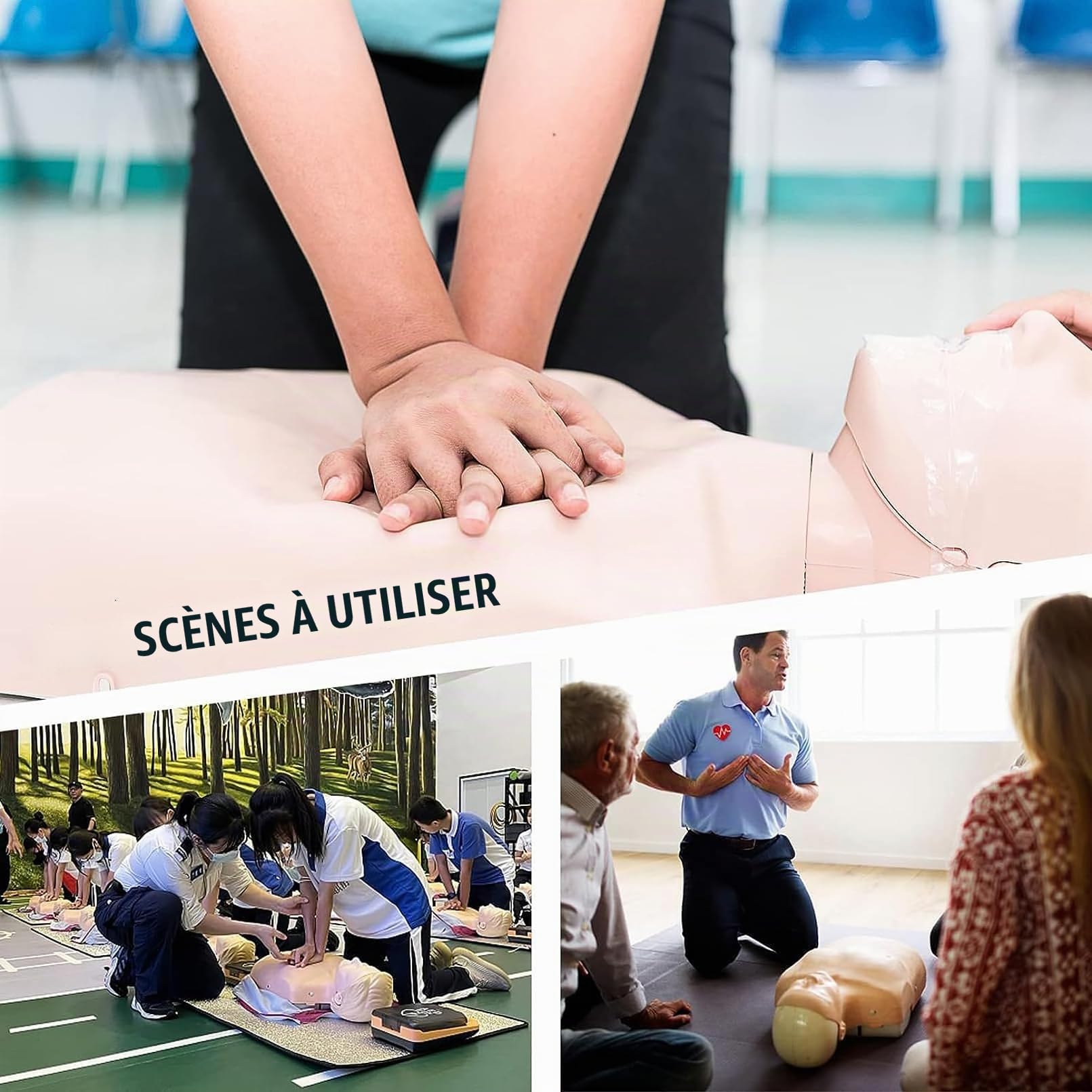 Mannequin de Formation aux Premiers Secours en RCR pour Adultes, modèle de Simulation de réanimation Cardio-pulmonaire, kit de Formation Professionnelle, simulateur factice de RCR