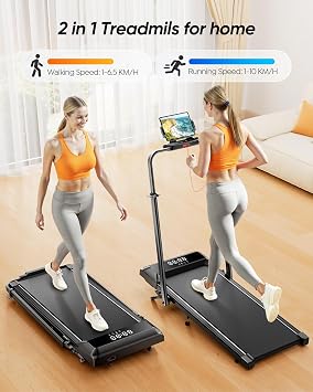 Folding Walking Pad with 12% Incline, Treadmills for Home Foldable, 2.5HP Under Desk Treadmills with Adjustable Hight, 10 KM/H Running Machines for Home with Remote & APP Control