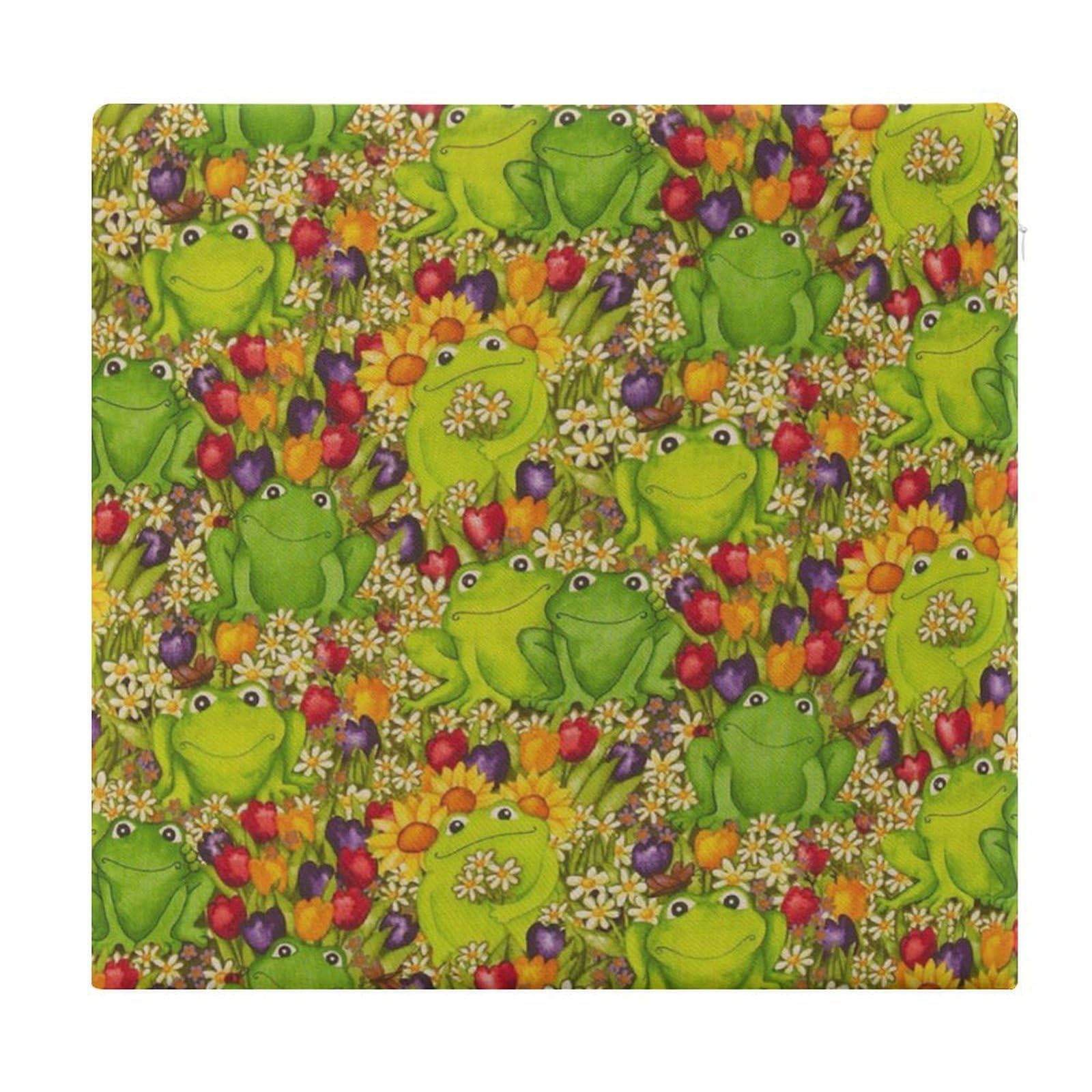 JZemdybill Chair Pad, Frog Seat Pad, Square Chair Cushion for Yoga Living Room Balcony
