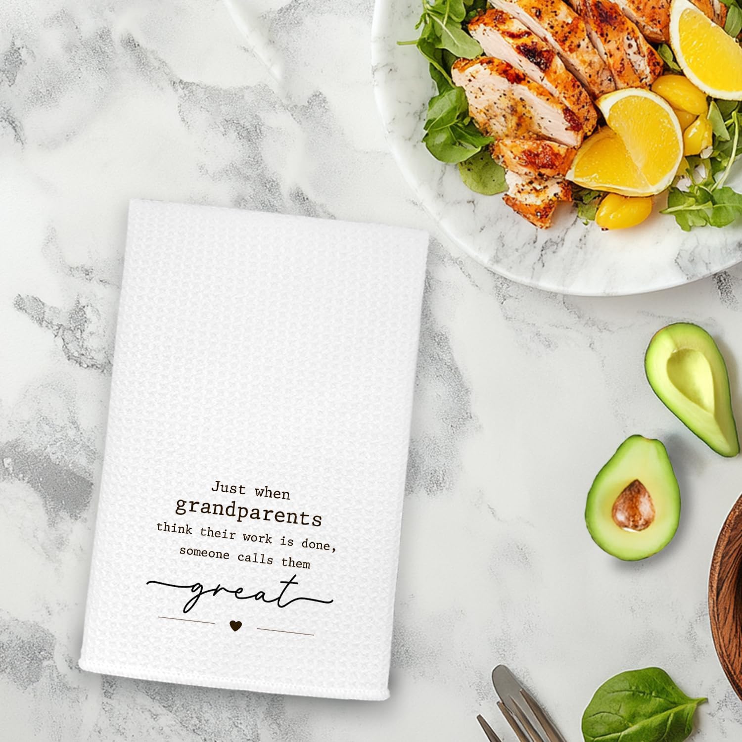 Pregnancy Announcement Gift for Great Grandparents, Funny Great Grandparents Gifts Kitchen Towels, Cute Pregnancy Reveal Hand Towels Tea Towels, 16x24 Inch - Image 4