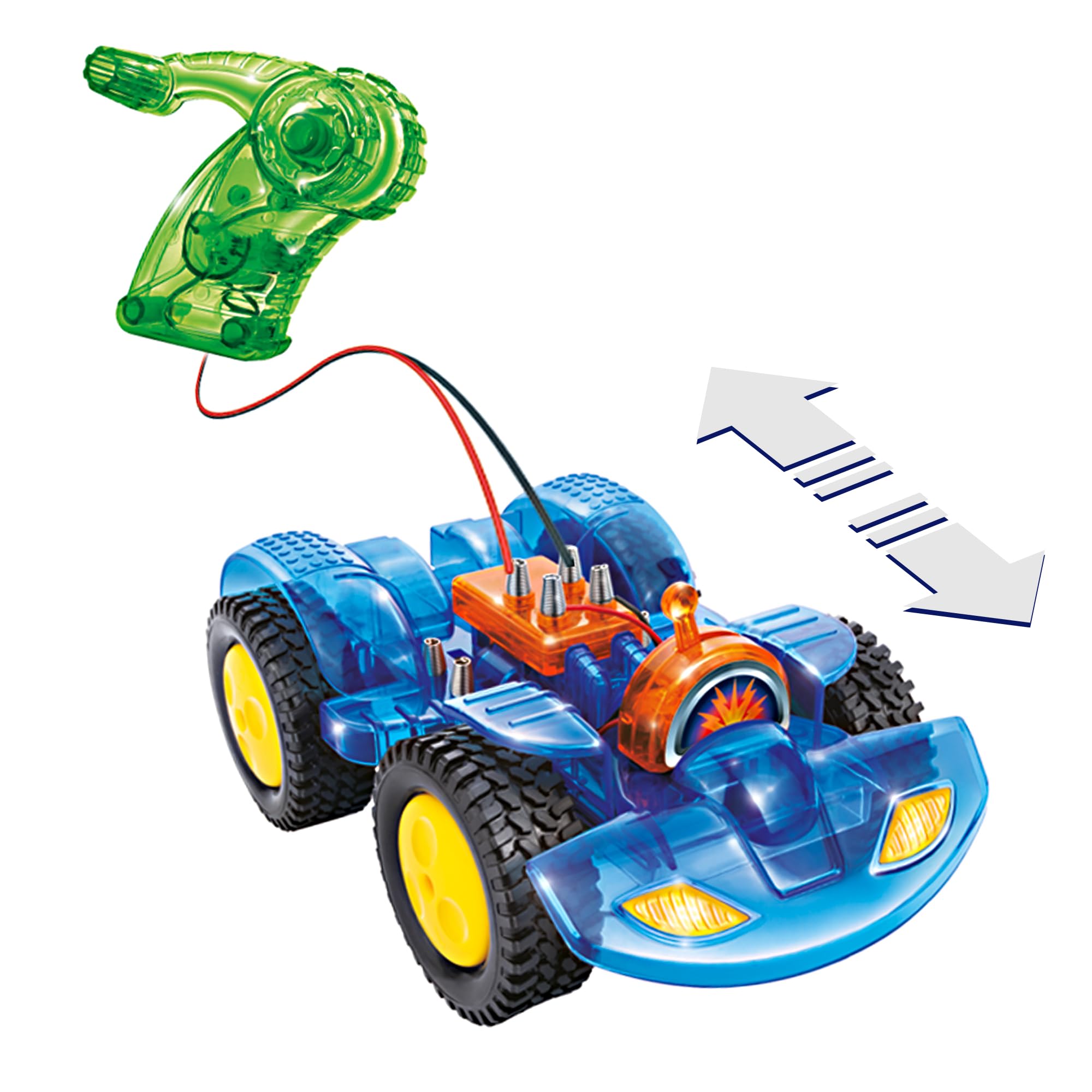 Science Mad - Bauen Sie Ihr eigenes Elektroauto-Set für Kinder mit erneuerbaren Energien – Entdecken Sie die Prinzipien des nachhaltigen Transports – verwenden Sie einen handbetriebenen Generator oder