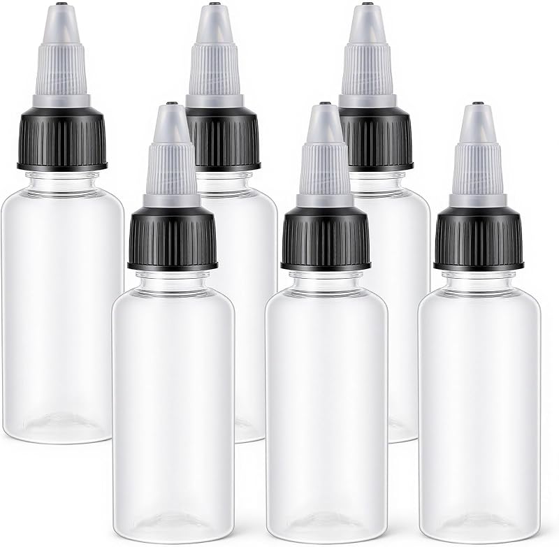 Alrhso Frascos Plásticos Recarregáveis de Aperto com Tampa Rosqueável, 30 mL, Pacote com 6