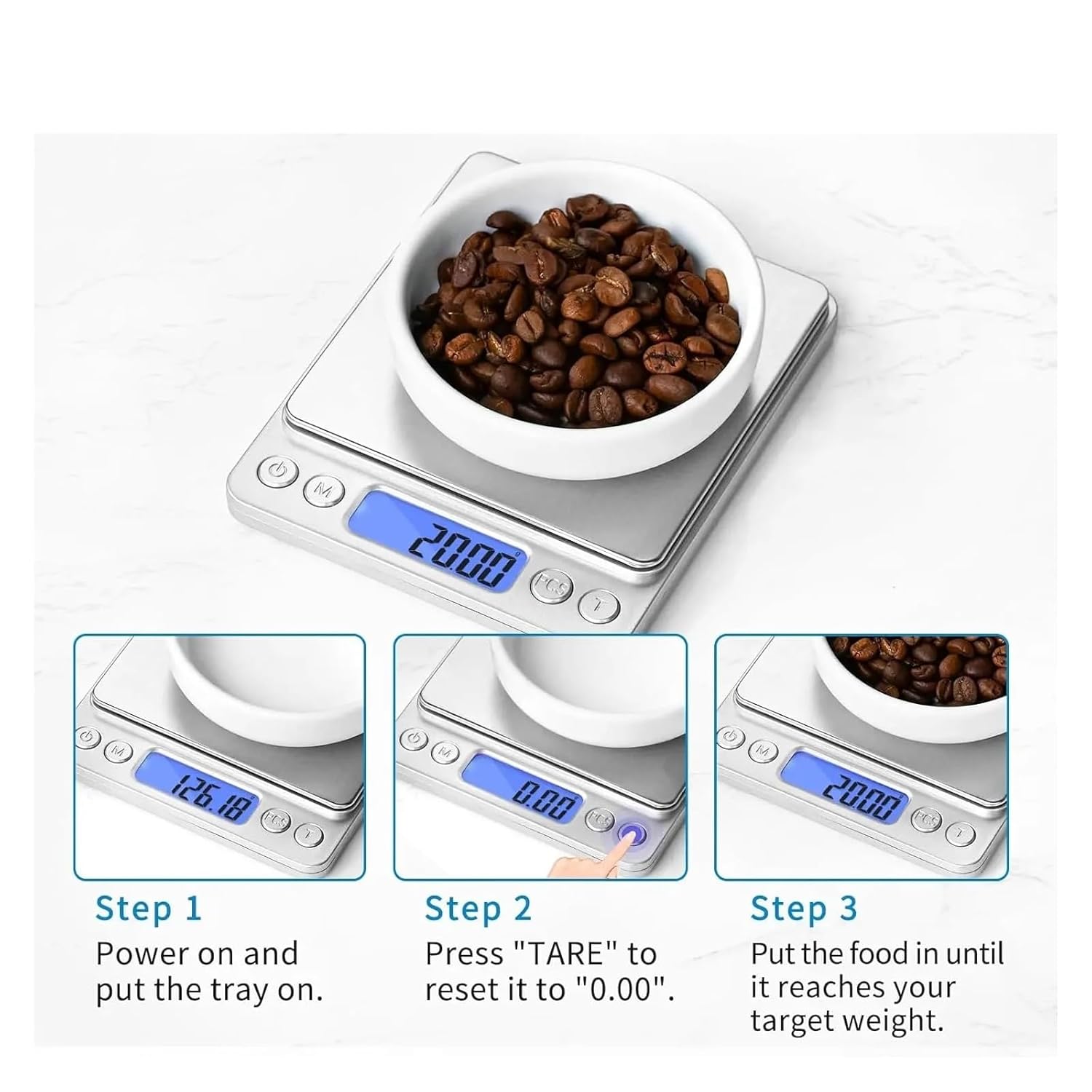 キッチン用電子秤 ポータブルキッチンデジタルスケール(2PCS)