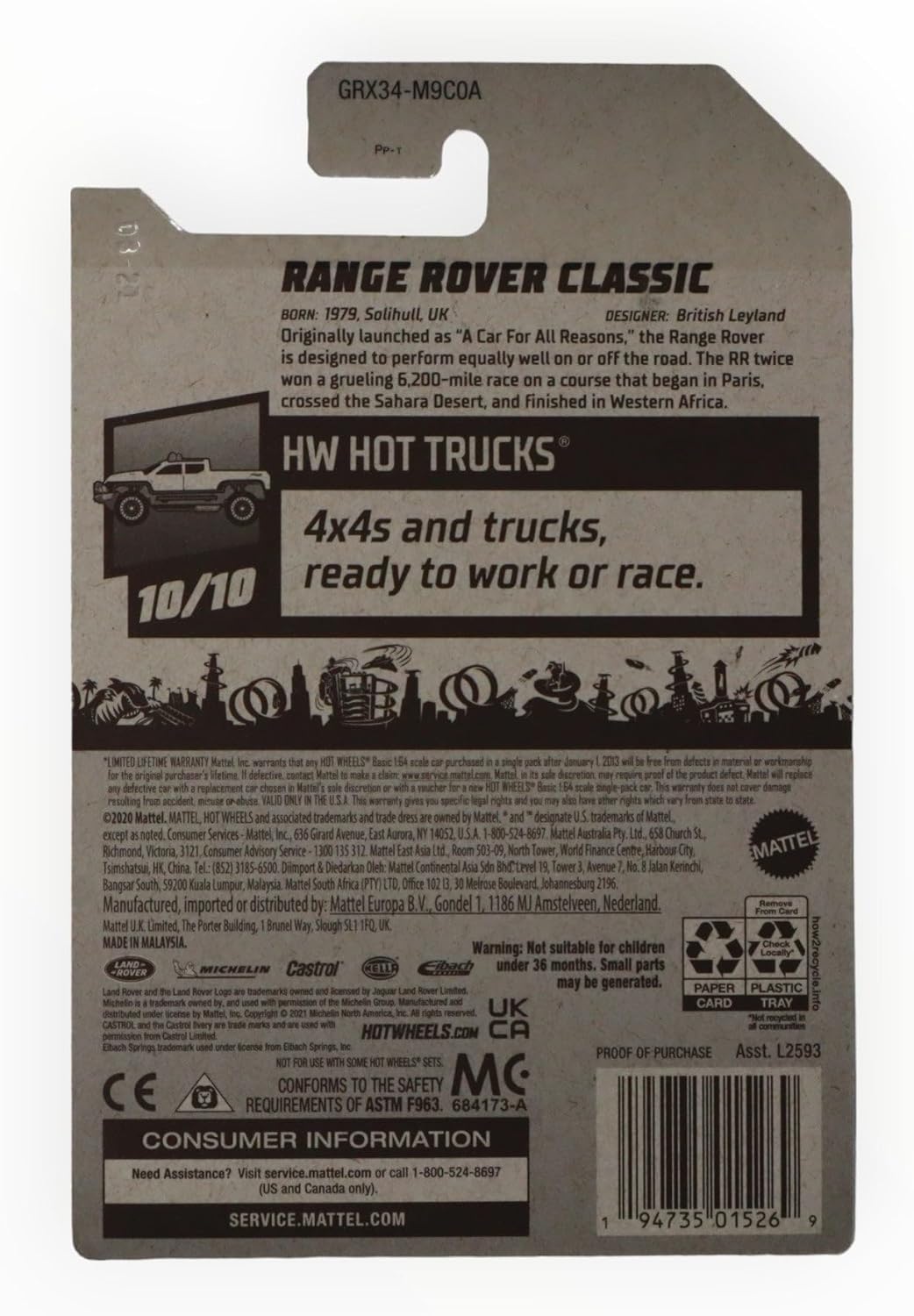 Hot Wheels Range-Rover Classic, [red] 245/250 Hot Trucks 10/10