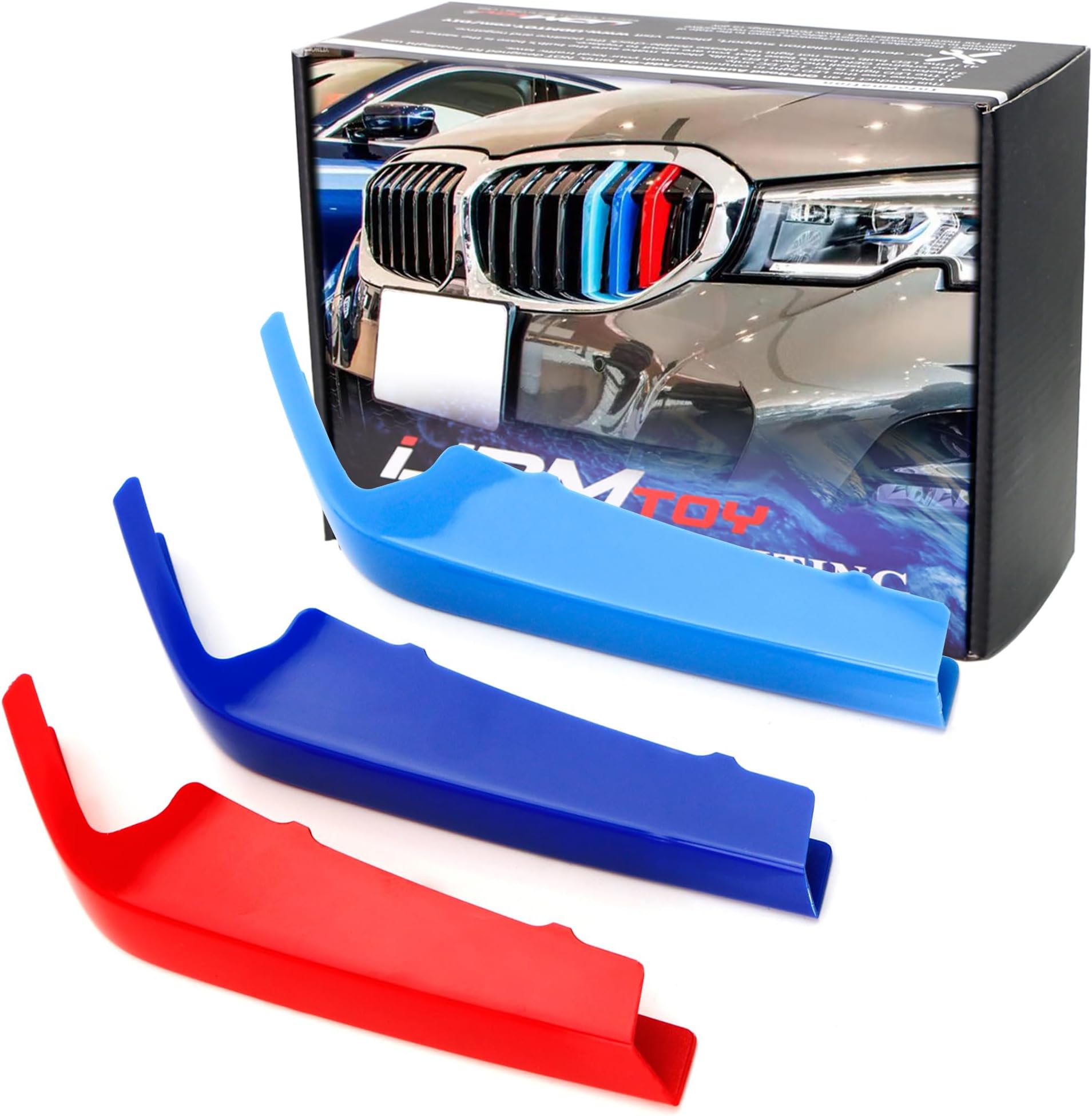 IJDMTOY ///M-Colored Grille Insert Trims For 2003-2006 BMW X3 (Pre-LCI With 7-Beam Kidney Grille) - 3pc Set