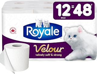 Royale Velour Toilet Paper, 12 Equals 48 Rolls, 284 Bath Tissues per roll, 12 Rolls (Pack of 1)