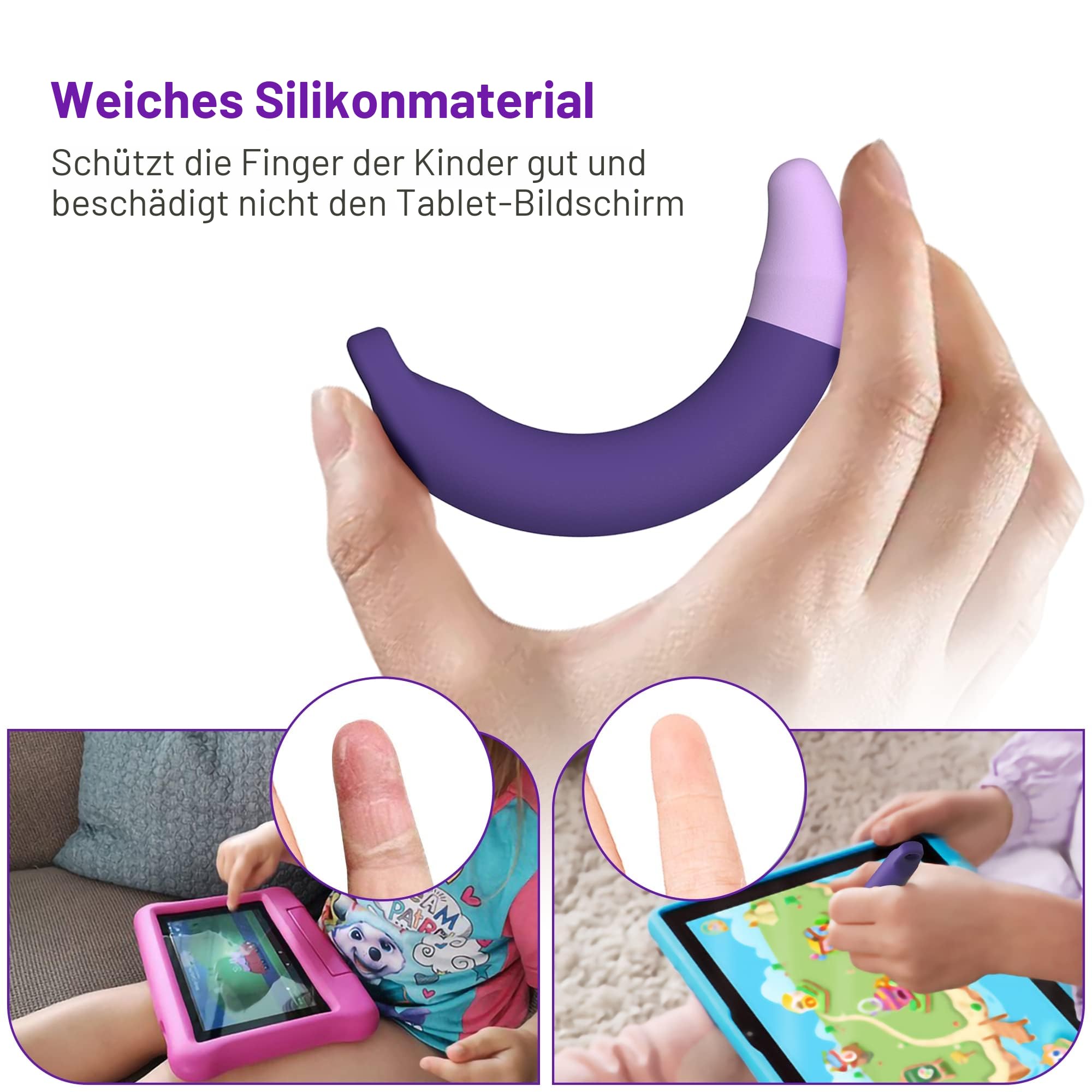 Kinderfreundliche Stylus-Stifte für Touchscreens, 2 Stück, Violett-Blauer Eingabestift, Universeller Kapazitiver Stift, Kompatibel Mit Kindle, iPad, iPhone