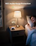 TROND 360° Rotating Flat Plug Power Bar with 2 USB C Ports, 3ft Slim Extension Cord Indoor, 4 Widely Spaced Outlets, 900J Surge Protector Outlet Extender for Home Office Dorm Travel Essentials, White