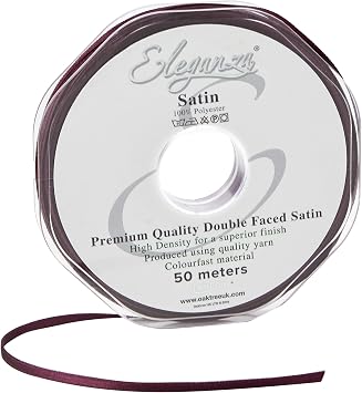 Eleganza Double Faced Satin 3mm x 50m Aubergine No.32, 3 mm x 5 0m