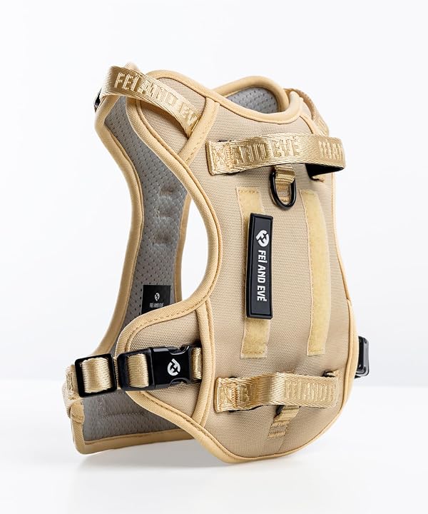 2026 New Edition, Fei & Eve Classic Dog Harness - Quick-Release Buckles | 3-Point No-Pull Control | Heavy-Duty 900D Nylon | Dual Safety Handles | Breathable Mesh | Adjustable Fit | Large,Champagne by Fei and Eve - Image 7