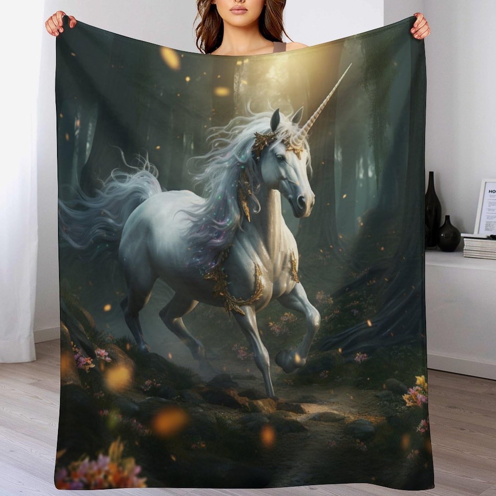 Couvre-lit cheval en flanelle 180x200 cm pour lit et canapé
