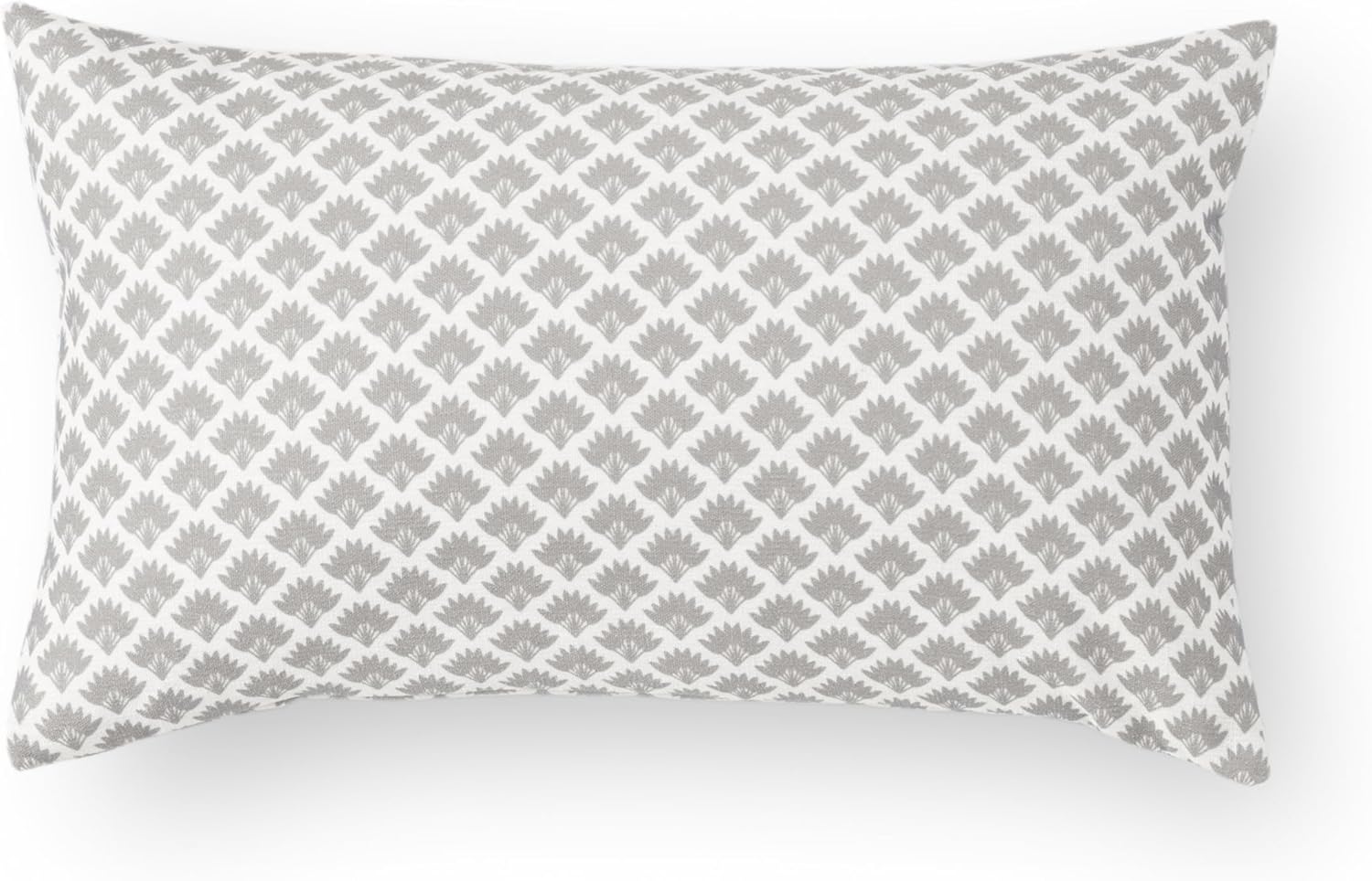 Crumbs Home Modern Farmhouse Fall Linen Indoor Outdoor Lumbar Pillow Cover Only, 12"x20" Water Repellent for Patio, Backyard, Couch, Neutral and Gray Ravenala Palm Tree