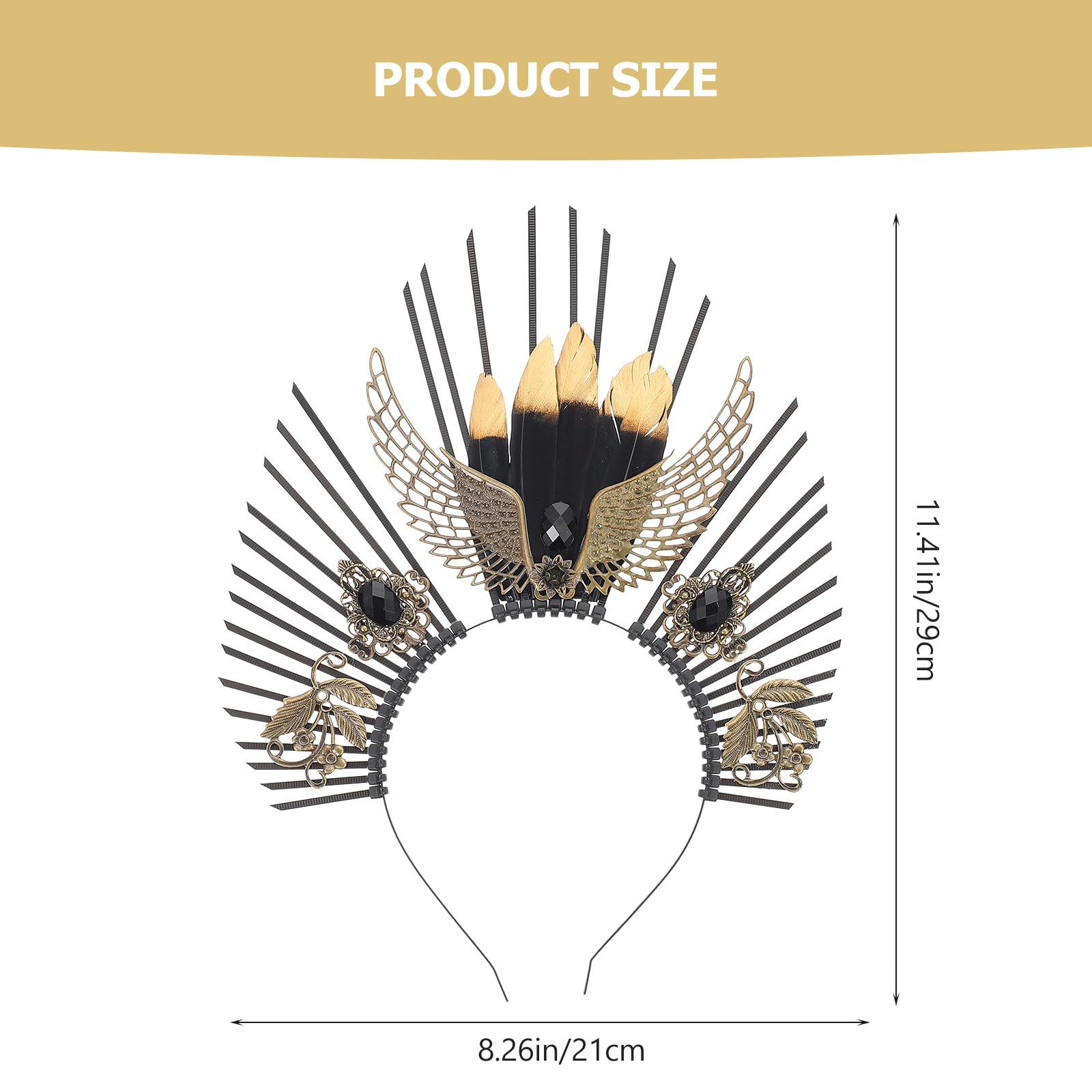 BETOOKY Gothic Haarreif mit Dunklem Halo Design Schwarzer Kunststoff Kopfschmuck Einfach Anzuziehen Vielseitig für Bankett und Verlobung Geeignet