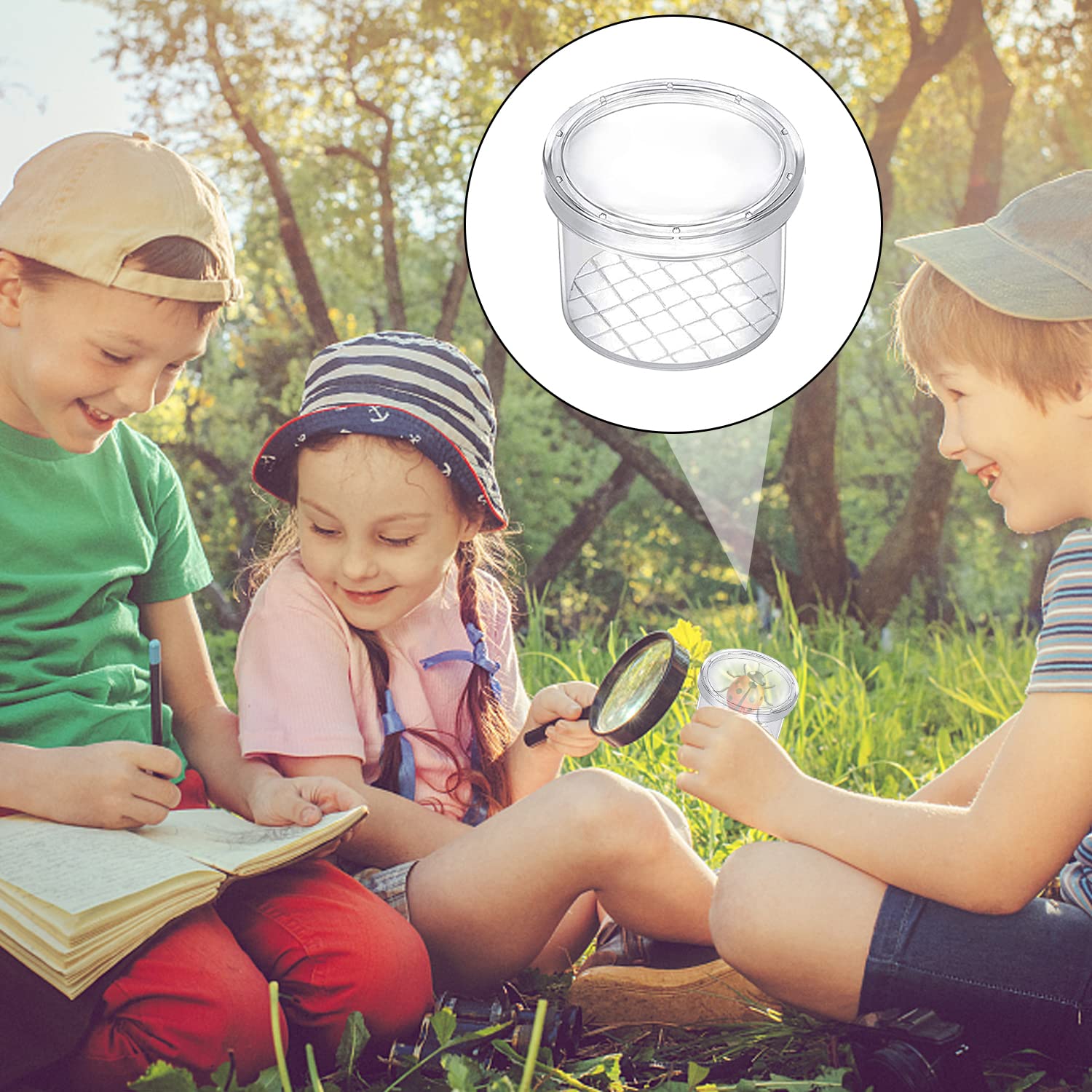 AFAIK Lente d'ingrandimento per Bambini, 12 pezzi, per scienza/biologia e raccolta di coleotteri, Set di ricercatori per Bambini