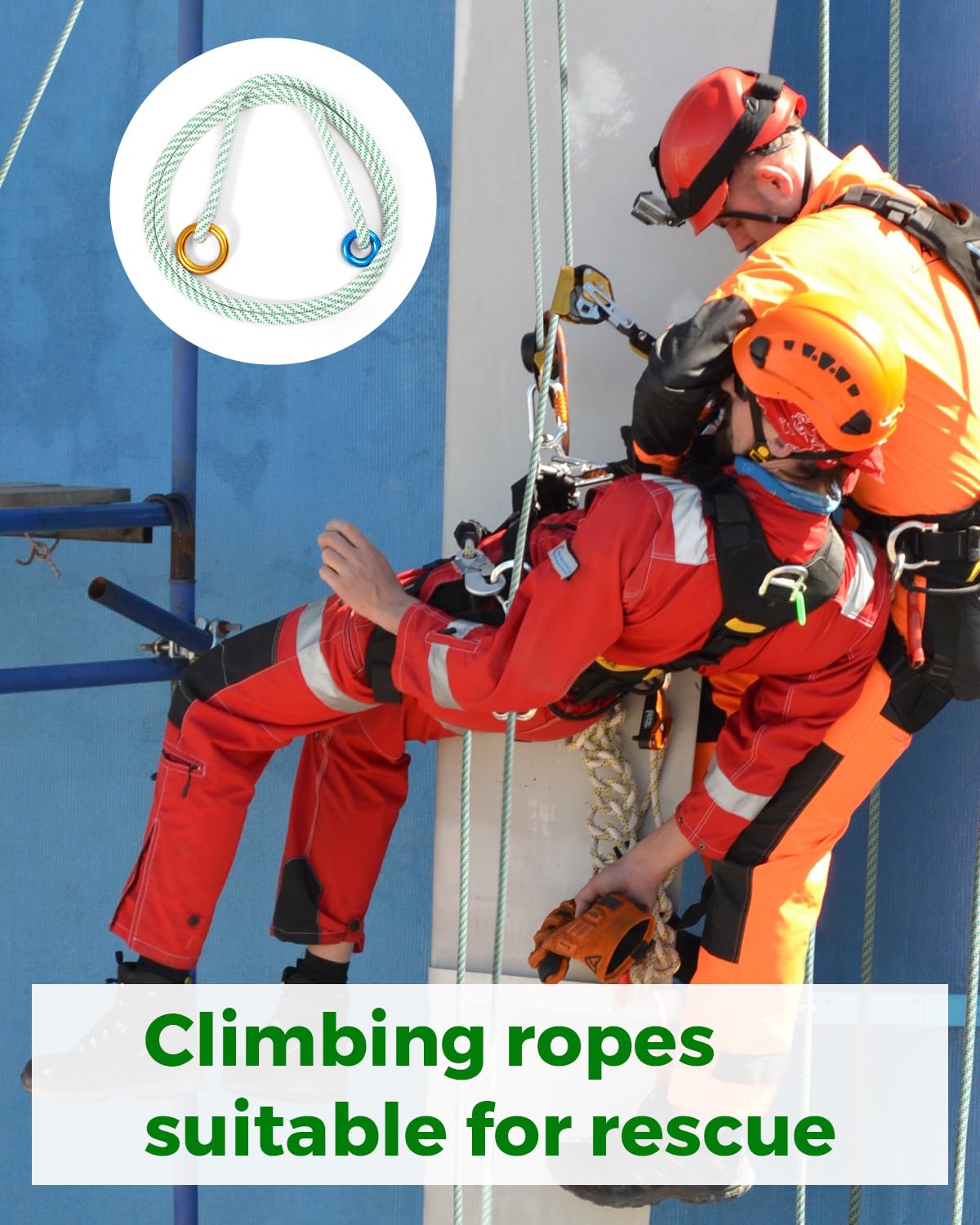 Cuerda de fricción multiahorro de 30 kN, 12 mm, resistente para proteger árboles y bucle Prusik | Cordón de anclaje de poliéster, cuerda de escalada de árboles para arboristas, escalada, rescate y barranquismo