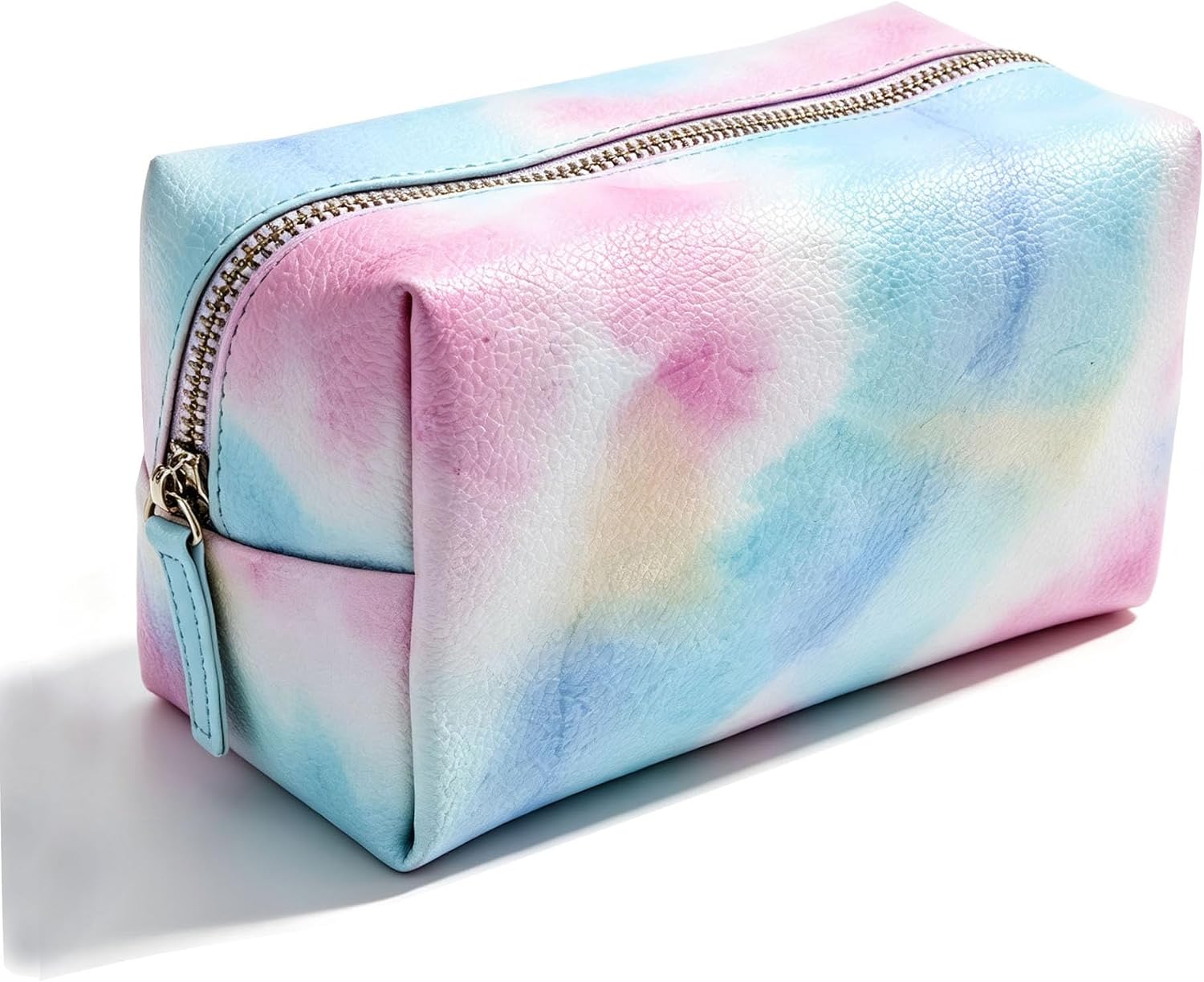 Small Makeup Bag Travel Toiletry for Women PU Leather Pouch with Zipper