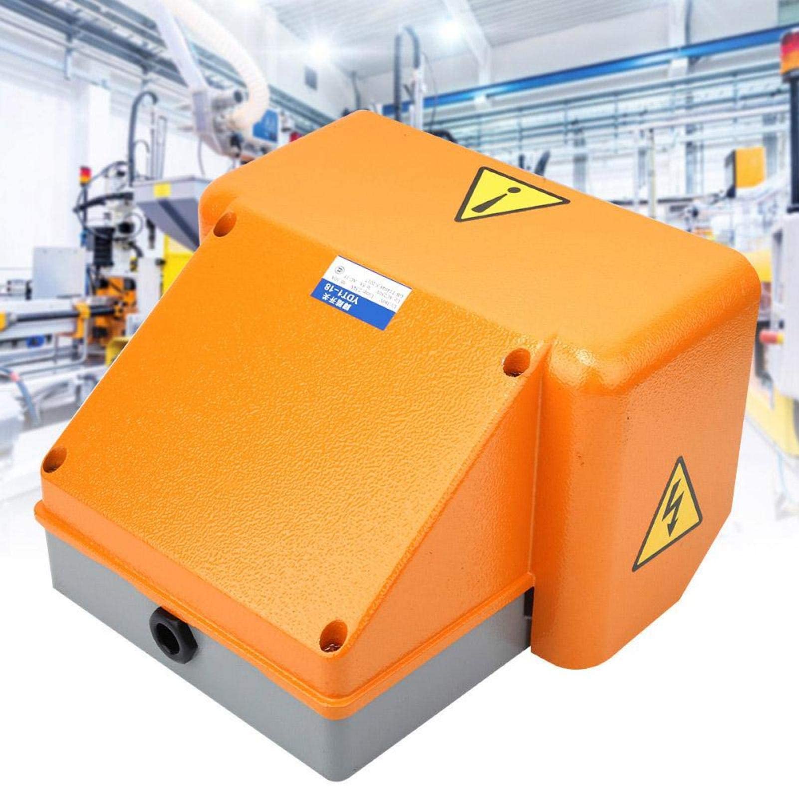 Walfront Interruptor de Pedal Industrial NC Doble con Carcasa de Aluminio Completo Momentáneo AC380V DC220V 6A