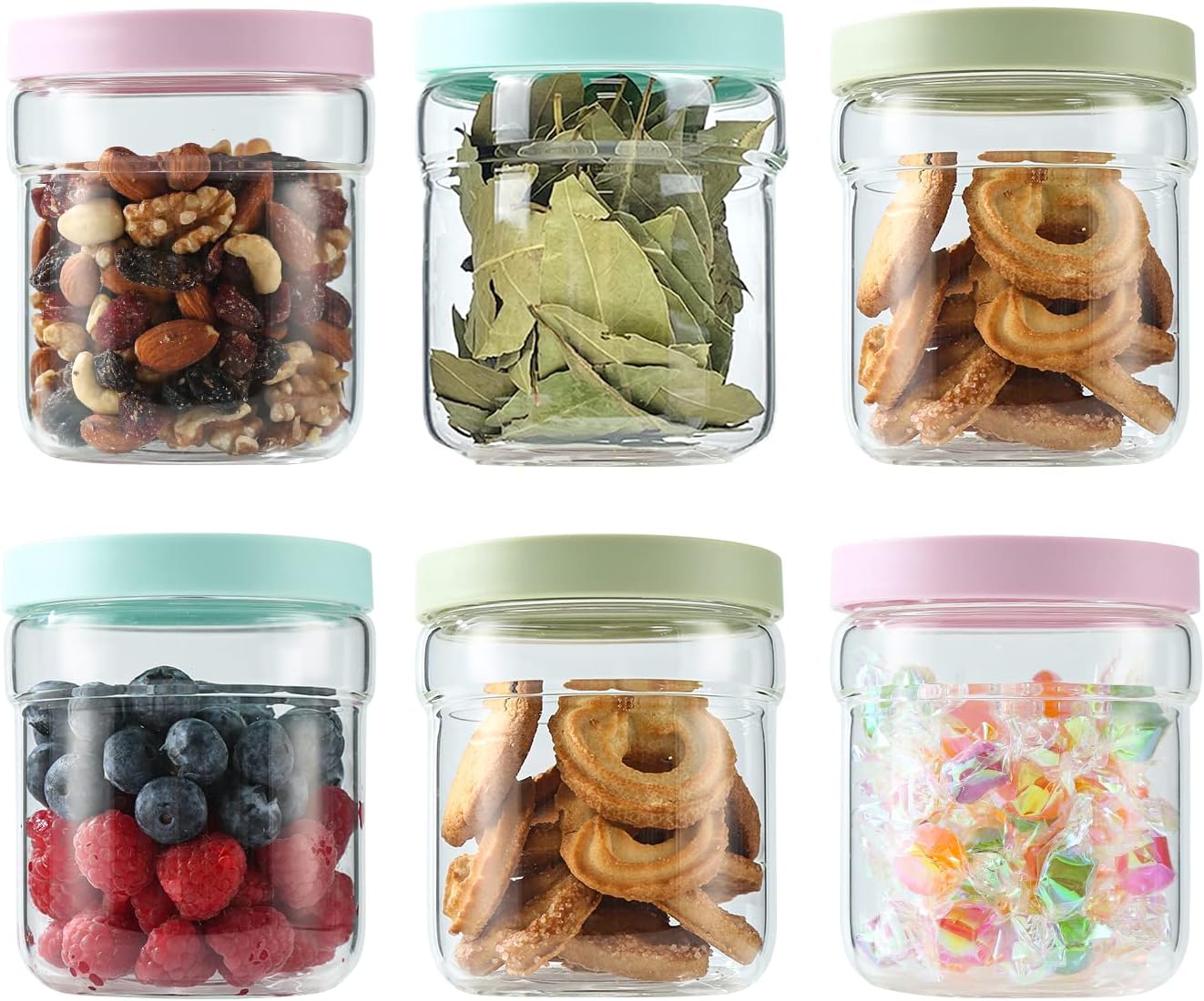 wemburly Meal Prep Container Jars 16OZ Glass Kitchen