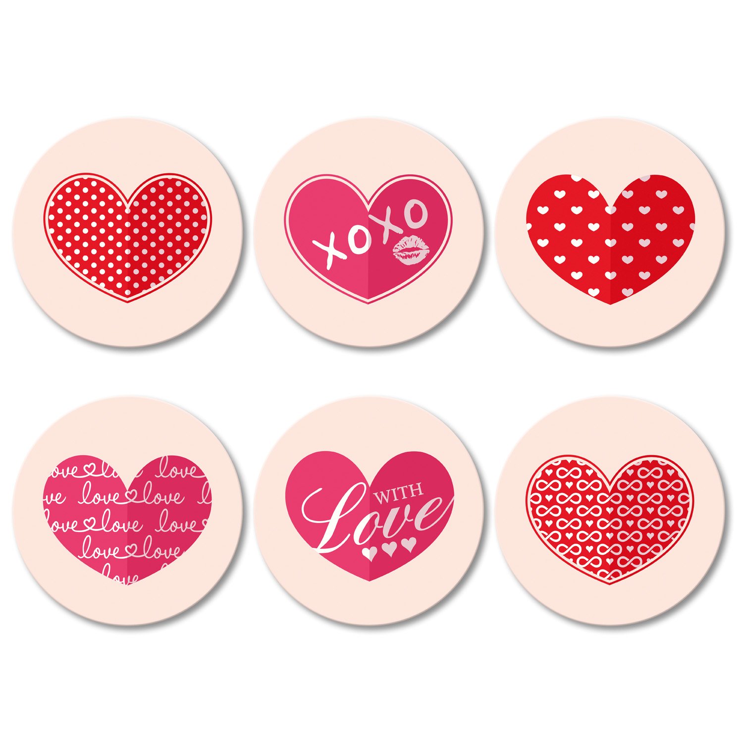 addies Sottobicchiere, 6 pezzi set di Alberi con 6 diversi bellissimi disegni Albero con stampa, in scatola regalo trasparente e retro in sughero, rettangolare, Set di 1