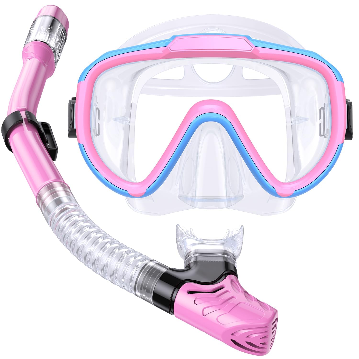 Lealinga Snorkel Set, Panoramic View Snorkel Mask, Anti-Fog Dry Top Snorkel Kit with Travel Bag, Diving Set for Snorkeling Scuba Diving Swimming Travel for Adults Kids Large โ image 1