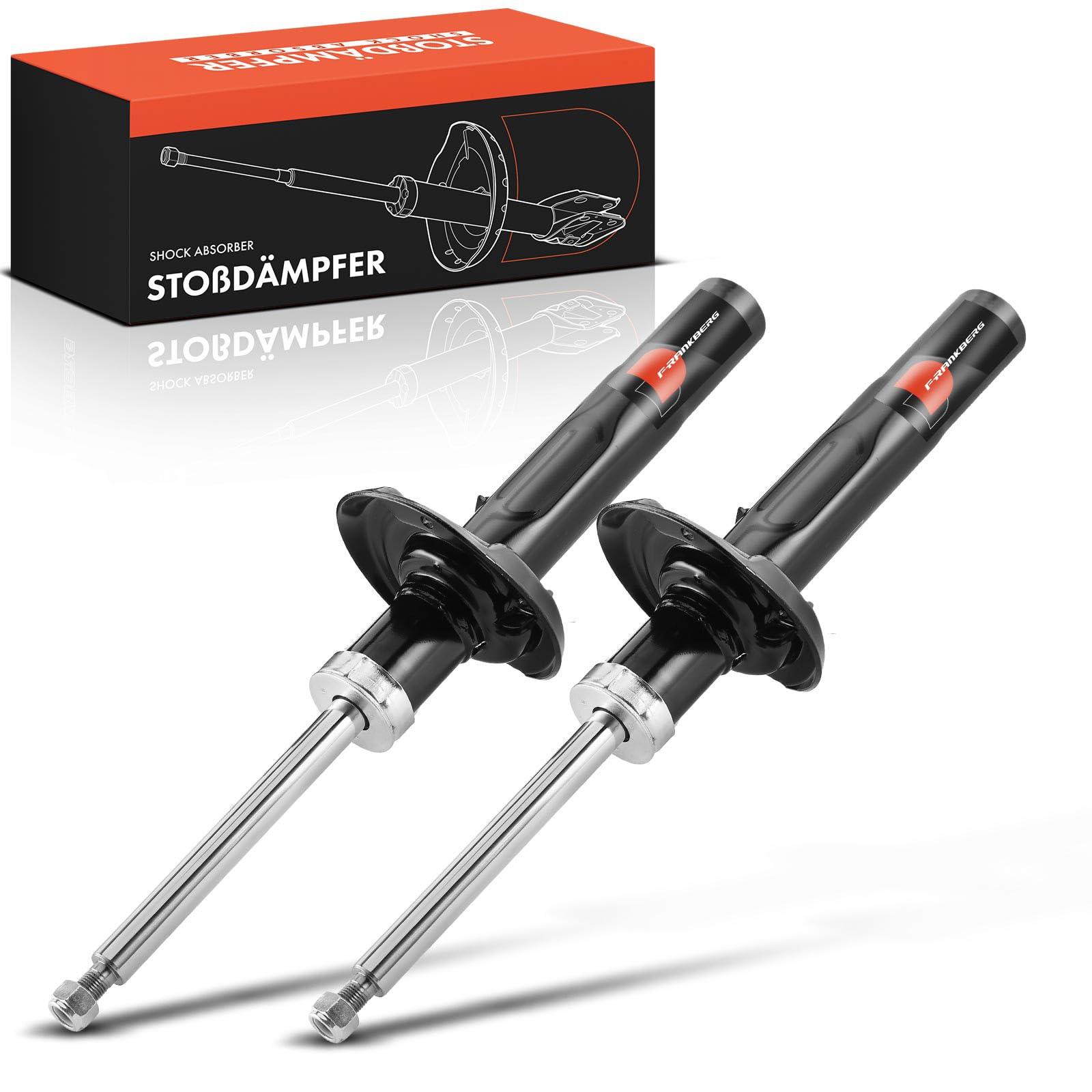 Frankberg 2x Amortiguador de gas Delantero Izquierdo Derecho 543mm Presión de gas Compatible con Golf VI 5K1 Golf V 1K1 Golf Plus 521 5M1 Golf VI Variant Reemplazo# 312266
