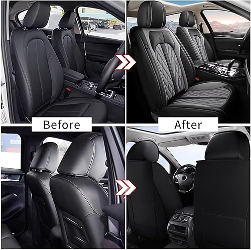 Miniatura 6 de Fundas de asiento para automóvil 2 asientos delanteros compatibles con Mazda CX5 2013-2024 CX-5, fundas de asiento de cuero transpirables e
