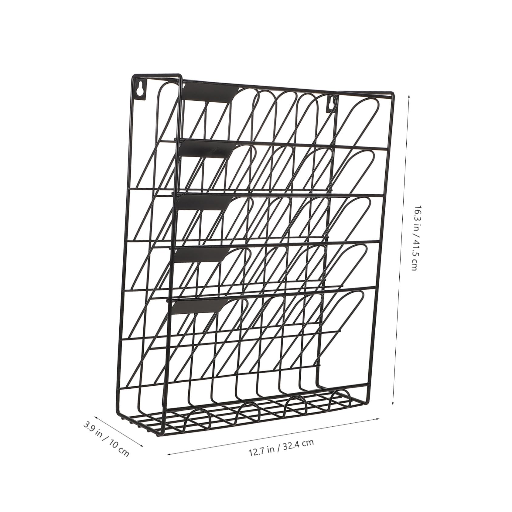 POPETPOP Organizador de Archivos y Diseño Vertical de Hierro Negro Superficie Lisa de Pared Adecuado para Organizar Libros y Revistas para Escritorio en Oficina o Escuela