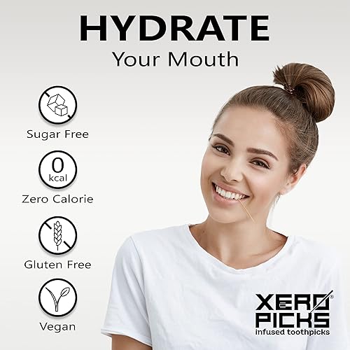 Miniatura 5 de Xero Picks Dry Mouth - Palillos de dientes con infusión de sabor para una prevención duradera de aliento fresco y boca seca, 60 púas, paquete de 3,