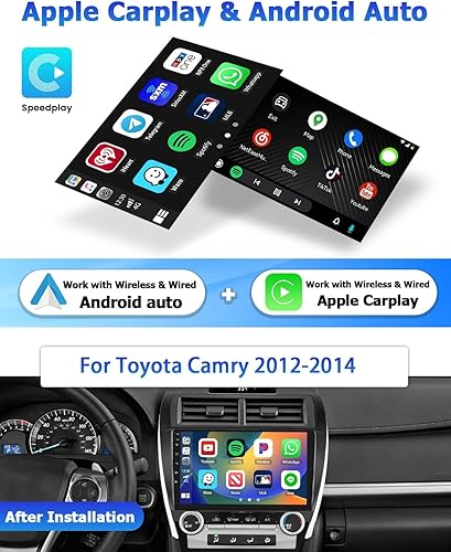 Miniatura 10 de Para Toyota Camry 2012-2014 Radio de coche Android 11 pantalla táctil estéreo de coche con Apple Carplay Android Auto reproductor multimedia de