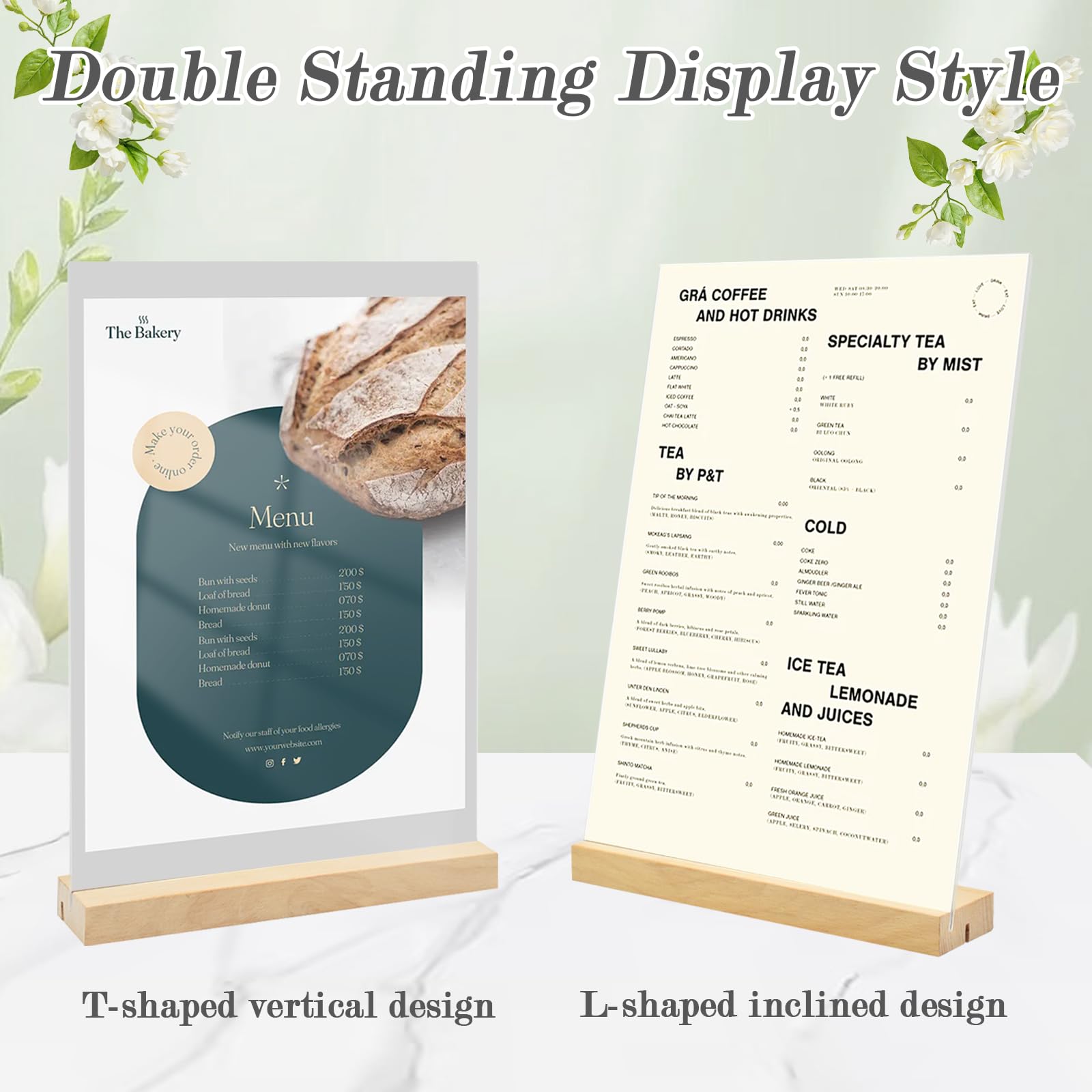 Lot De 6 Présentoirs De Table A5 En Acrylique (forme T