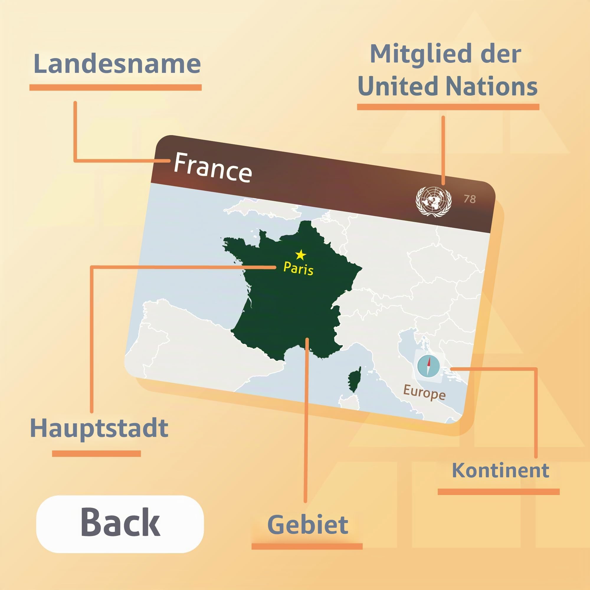Sammlung von Lernkarten mit Landflaggen (Premium-Set)