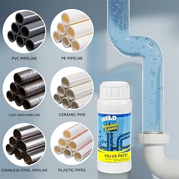 Drain Clog Remover Universal,Cleaner Powder Safe for All Pipes 3PCS | Pipeline Dredging Agent for Shower, Kitchen, Bathroom, Tub
