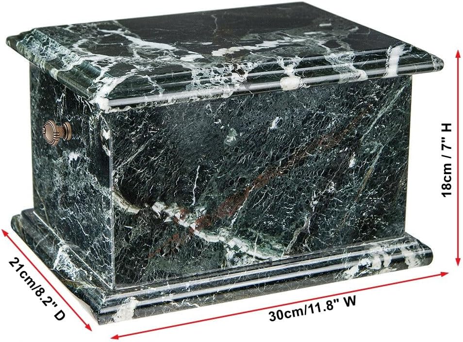 Adult Onyx Cremation Urn – Natural Stone Memorial Urn with Photo and Optional Engraved Plaque, Elegant Urn for Ashes (Plaque No)