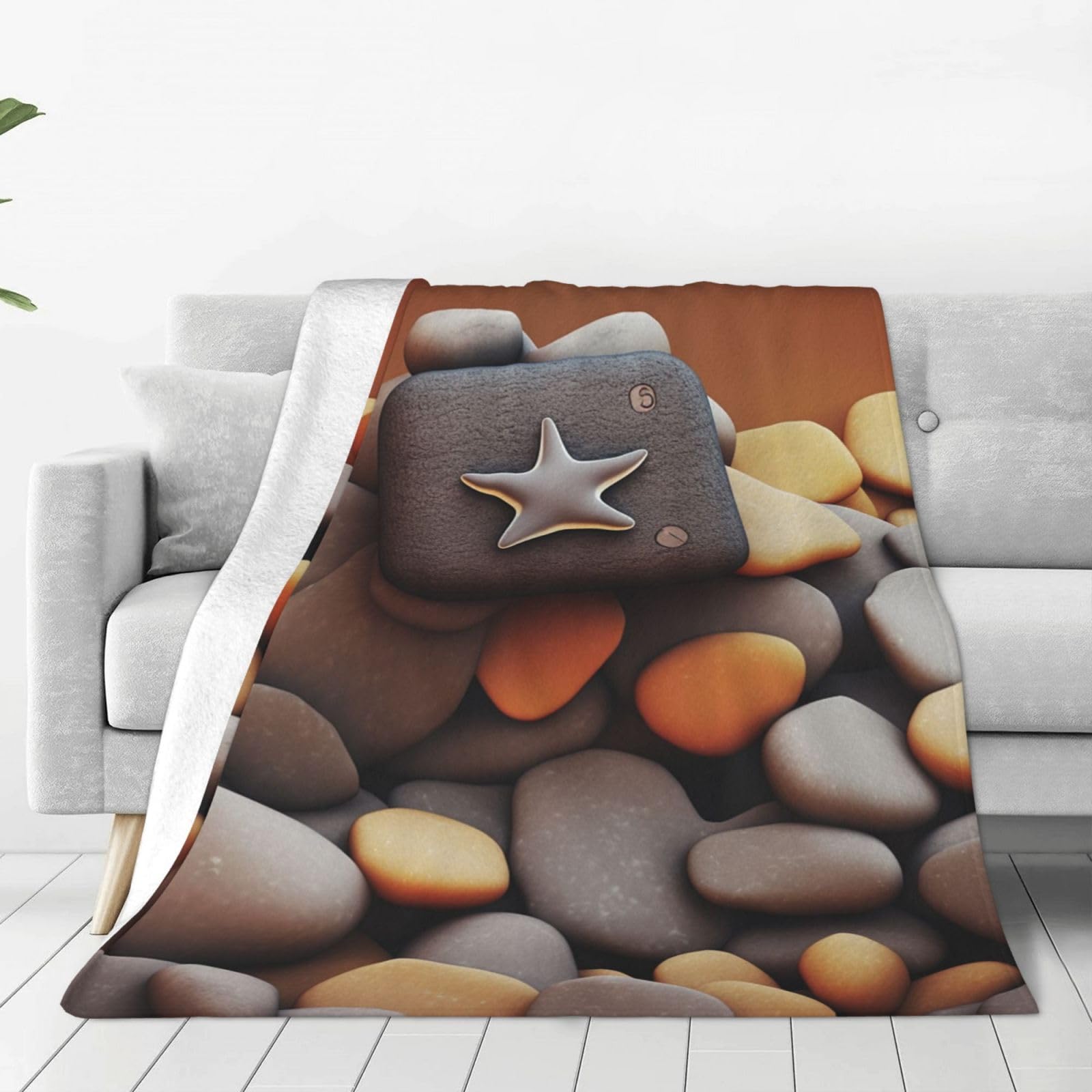 Pebble Throw Blanket for Couch, Plush Fuzzy Soft Flannel Blankets and Throws for Sofa, 40"x30" Bed Blankets for Travel Camping Chair, All Season Warm Fleece Blanket