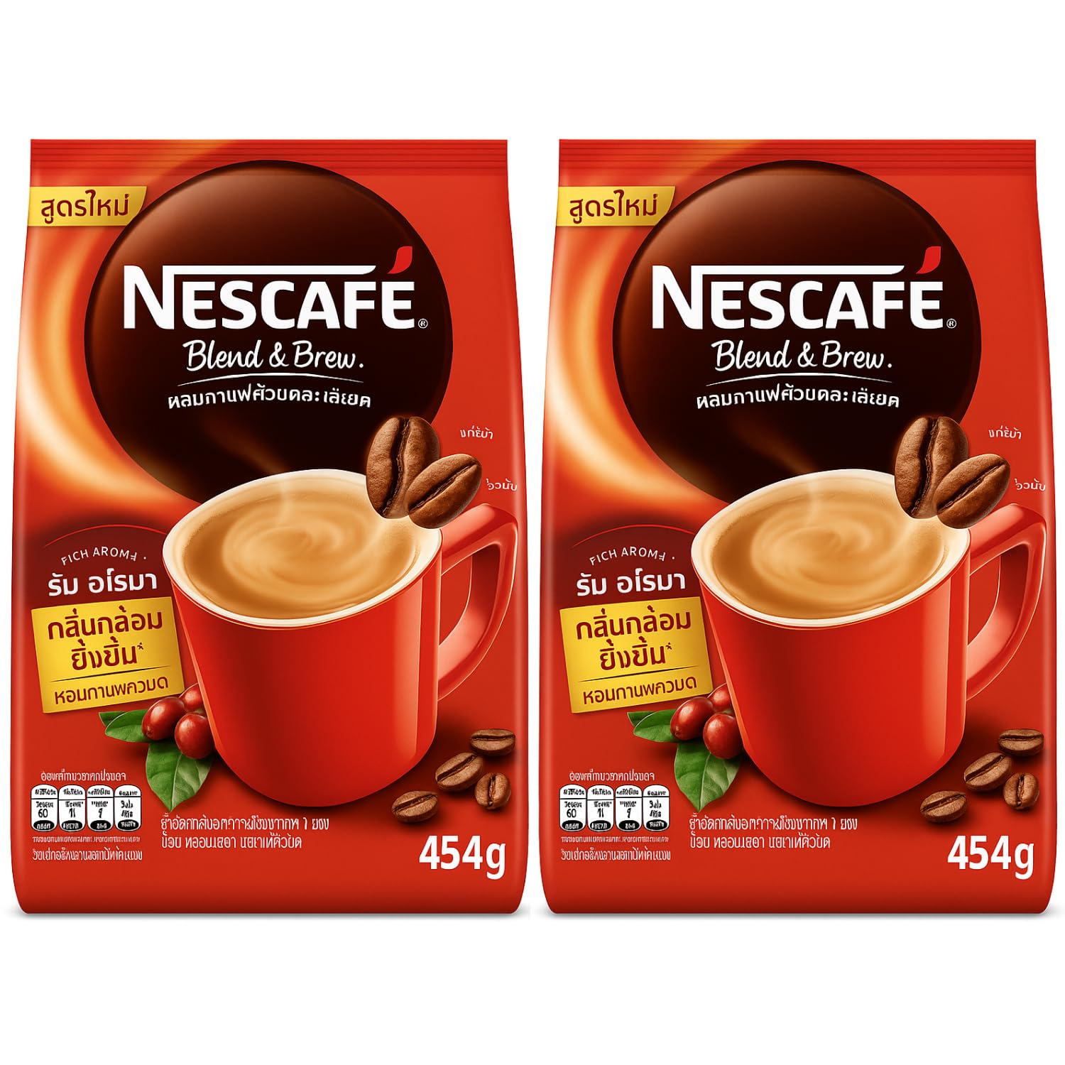 NESCAFE Blend & Brew Rich Aroma Instant Coffee 27 Sticks 454g Bag (Pack Of 2) | 3-in-1 Coffee Mix with Milk & Sugar | Smooth & Creamy Taste | Single Serve Sticks | Perfect for Home, Office, Travel & Gifting | (Imported-THAI)-picture-33