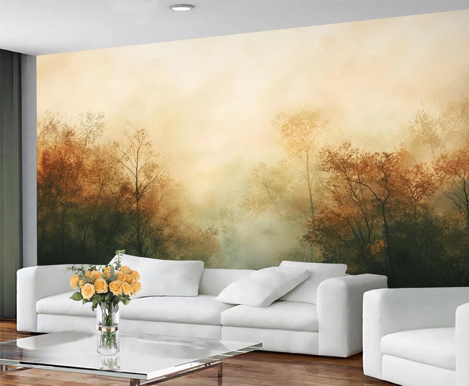 Forest Wallpaper & Home Decor, Nature Mural Wallpaper for Bedroom, Retro Landscape Wall Paper for Living Room, 3D Pattern Printed Murals (Not Peel and Stick)