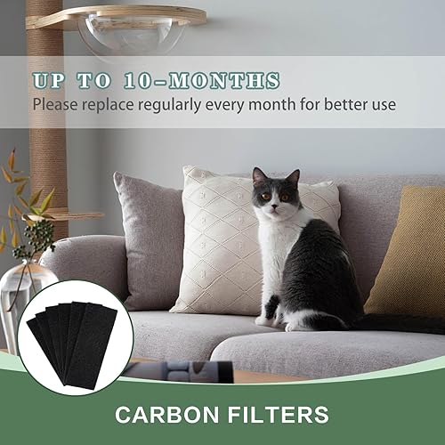 Miniatura 5 de 12 filtros de carbón, filtros de carbono de repuesto para arena de gatos para mantener el hogar fresco y absorber olores desagradables, control