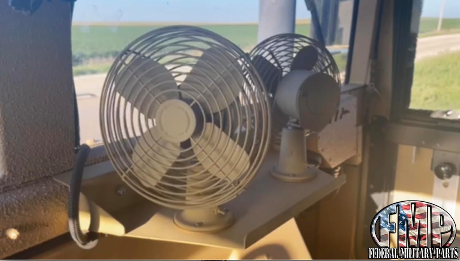 Federal Military Part Tractor/Truck Cab Cooling Defrost Fan for Dashboard, 12V, Chrome, 7"", Ready to Hardwire, FMP-FAN-12V-CHRM