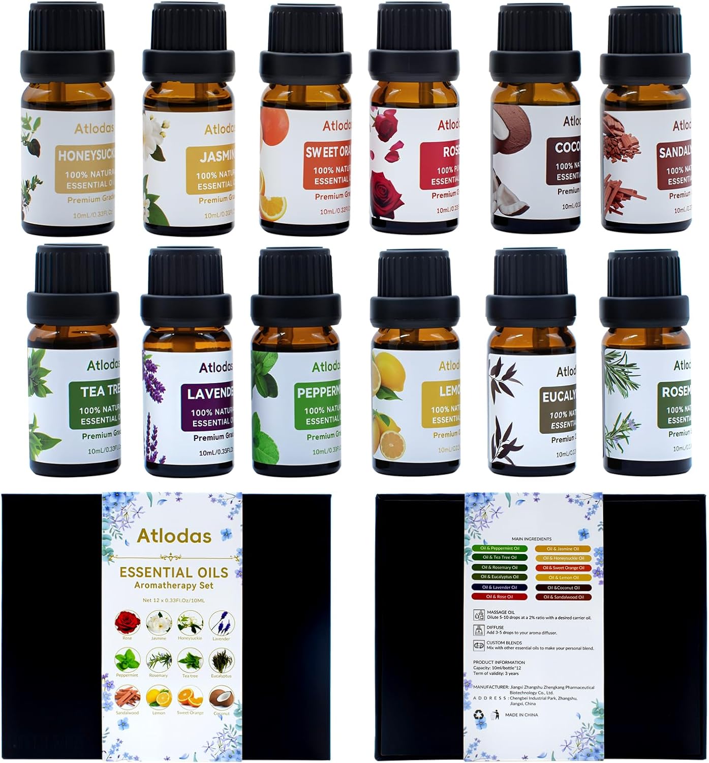 12 Natural Essential Oils Set, Organic Fragrance Oil Essential Oils for Diffuser for Home, Candle Scents, Aromatherapy – Lavender, Eucalyptus, Tea Tree, Rose, Vanilla, Sandalwood and More 12 Natural Essential Oils Set, Organic Fragrance Oil Essential Oils for Diffuser for Home, Candle Scents, Aromatherapy – Lavender, Eucalyptus, Tea Tree, Rose, Vanilla, Sandalwood and More