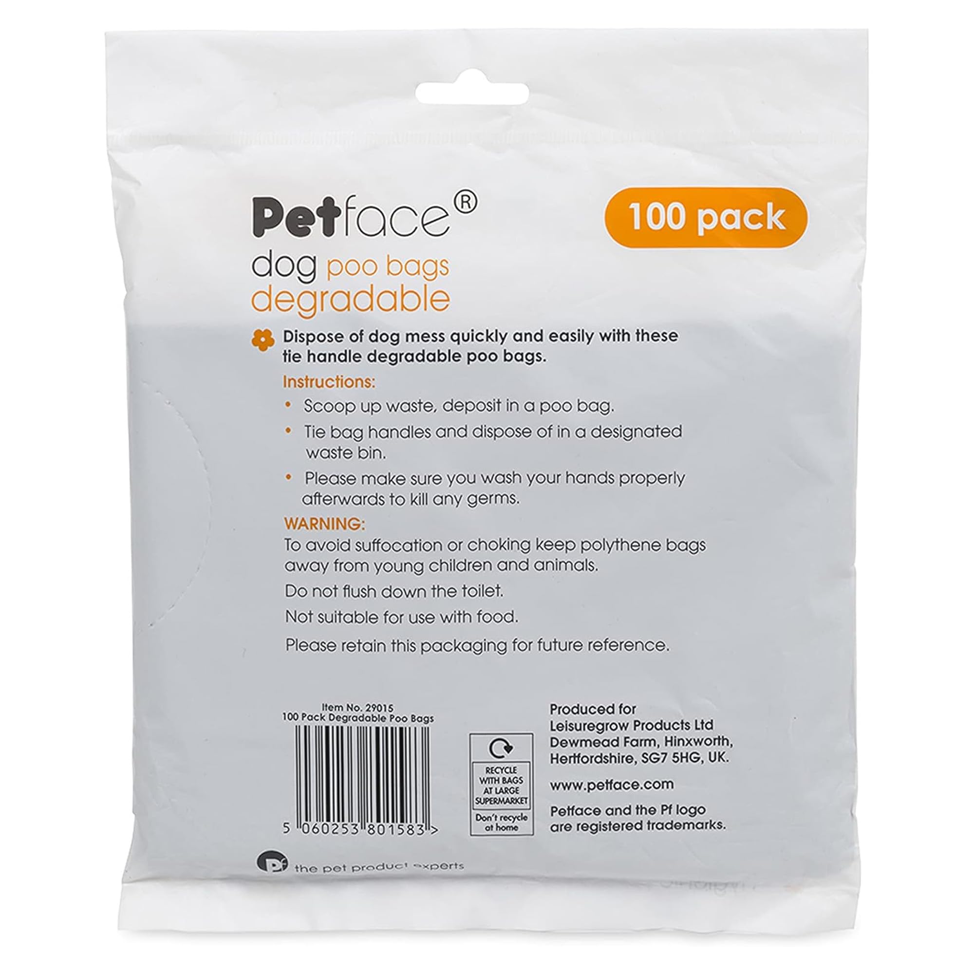 Petface No Mess Degradable Poop Bags With Tie Handles (Pack of 100) - 3