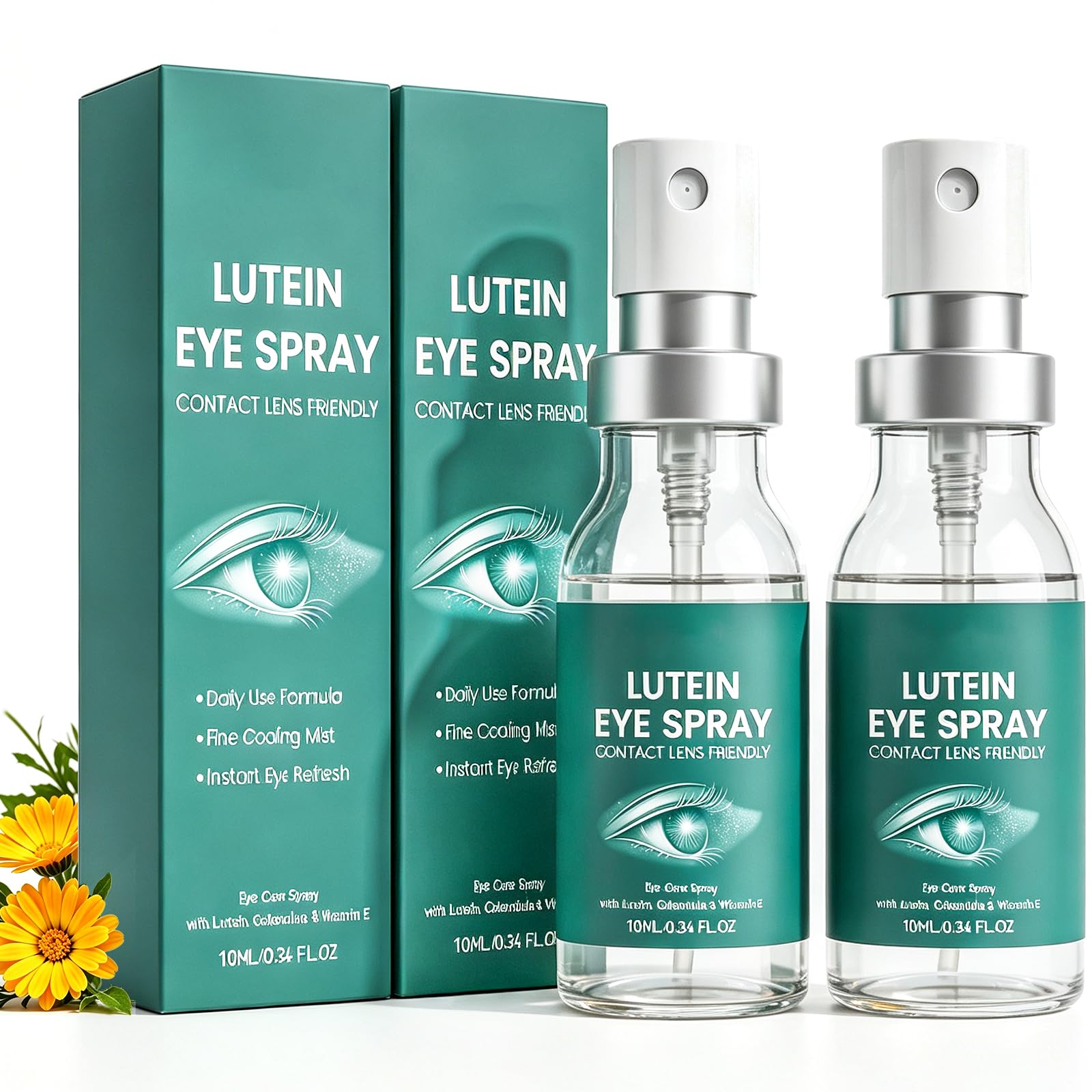 Lutein Eye Spray, 2pcs Daily Eye Comfort Care & Hydration for Dry Eyes