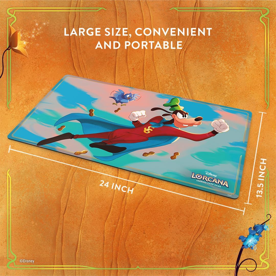 Ravensburger Disney Lorcana TCG Playmat Featuring Goofy - Super Goof - Protects Cards - Versatile Game, Desk, or Mouse Pad - Suitable for Ages 8+