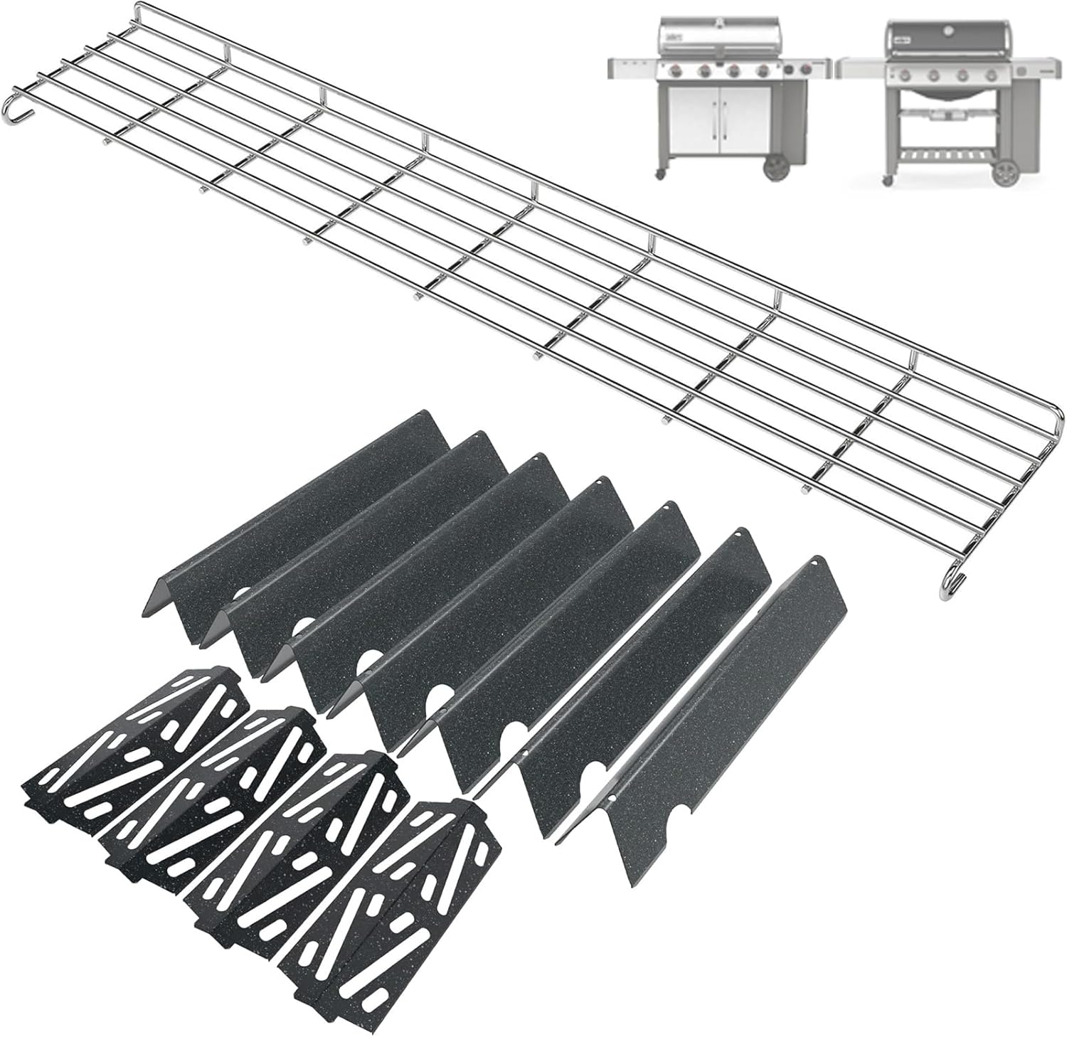 66045 Warming Rack, 66033 66797 Flavorizer Bars & 66041 66686 Heat Deflectors for Weber Genesis 2 GS4 Grill Parts Replacement Weber Genesis II/II LX 400 SER (2017 &Newer) Genesis II E-410, II E-435