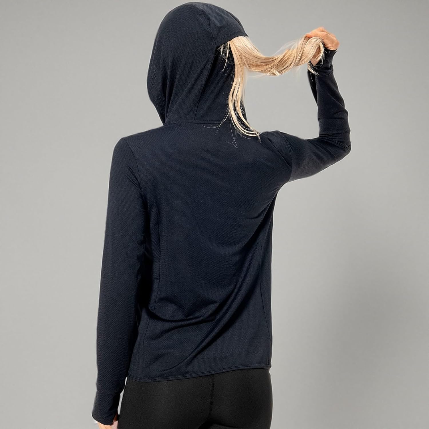 Lightbare Women's UPF 50+ Full Zip Hoodie Jacket Long Sleeve Hooded Sun Shirt with Pockets