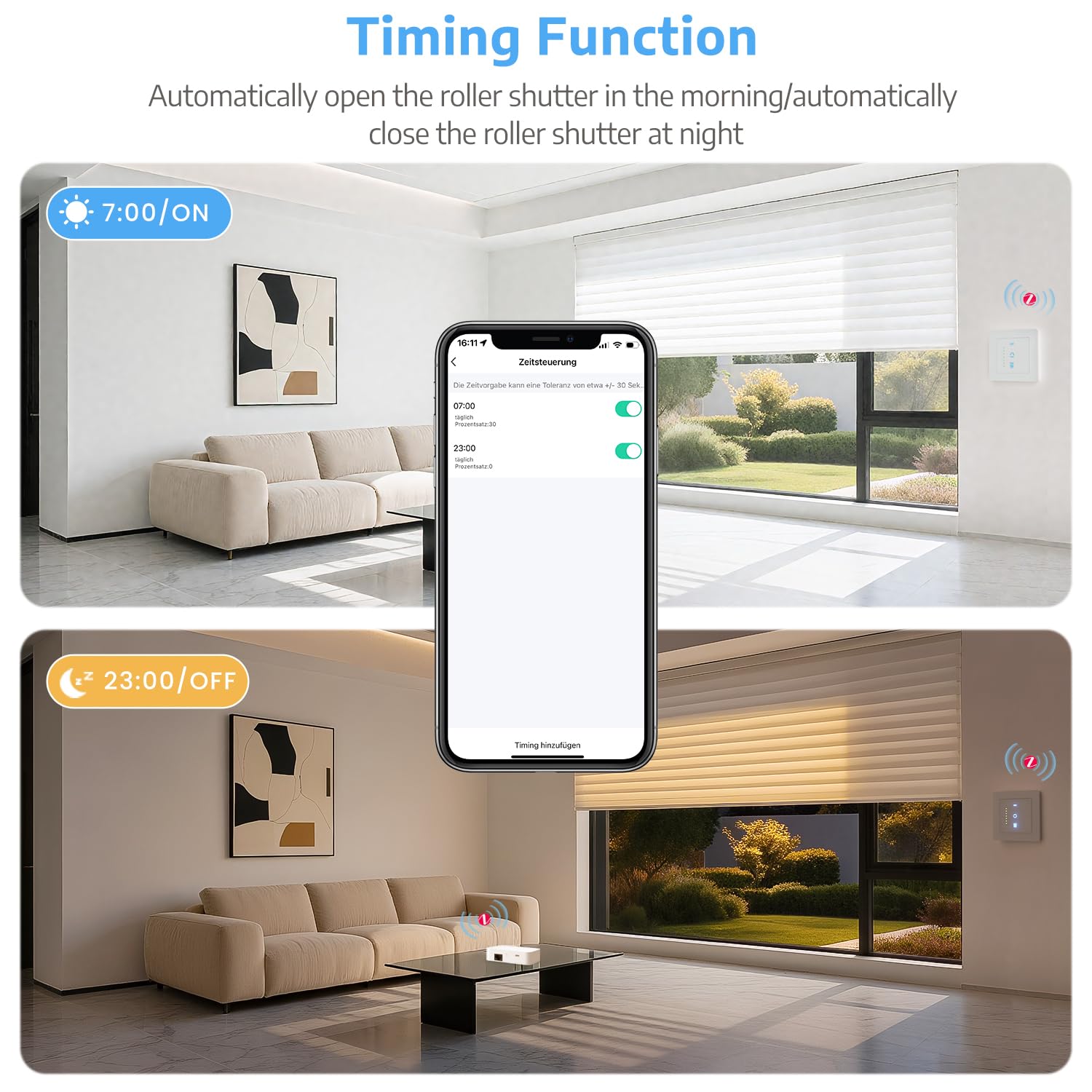 SMARTERCURRY Zigbee - Interruptor de persiana 6.1, control inteligente por ciento de precisión, compatible con Alexa/Google, zigbee Gateway requerido, cable neutro, color blanco, 2 unidades