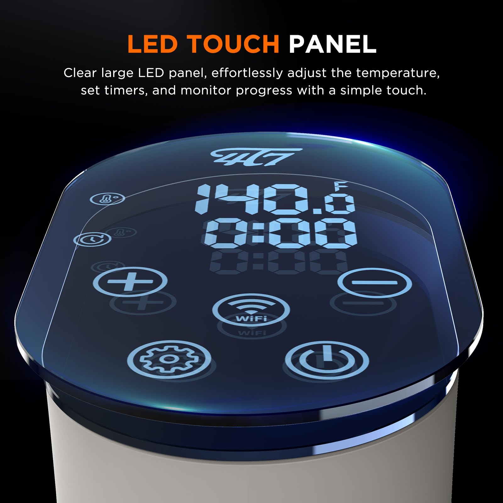 4T7 Sous Vide Machine 1100 W, cucina di precisione Sous Vide, controllo app WiFi impermeabile, circolatore ad immersione ultra silenzioso con ricette, controllo preciso della temperatura e del tempo