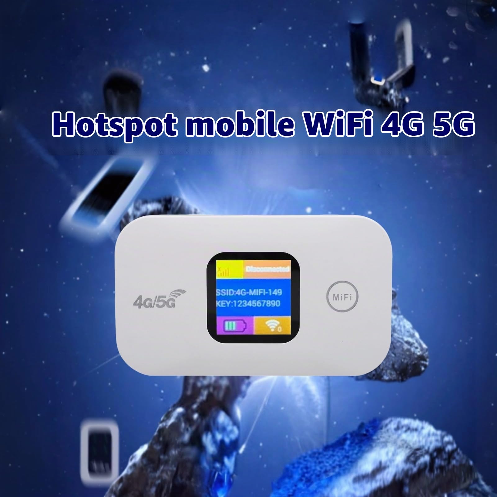 Cuifati 4G Hotspot Mobile WiFi Hotspot da Viaggio Router WiFi con Batteria da 2100 MAh e Display LED per il Campeggio di Viaggio Fino a 10 Dispositivi 300 Mbps